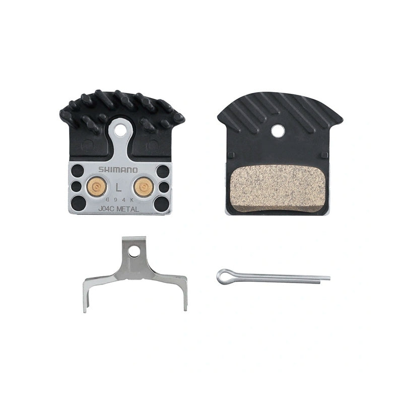 Balatas de freno SHIMANO J04C-MF de metal con aleta